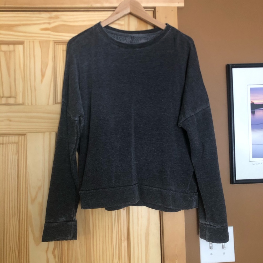 Distressed ex-boyfriend crew neck sweater